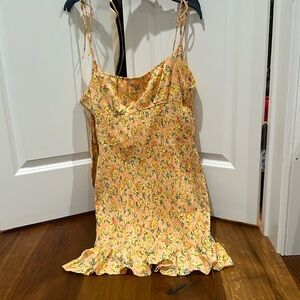 Spaghetti strap, Thai back, floral pattern dress
